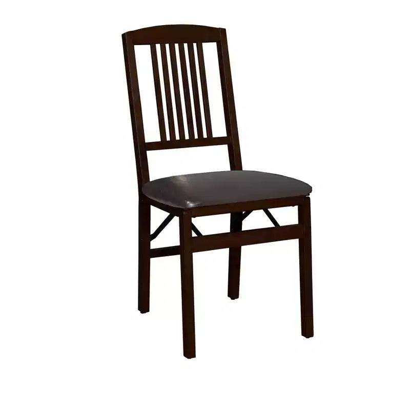 Sedia pieghevole marrone espresso, stile Mission, set da 2