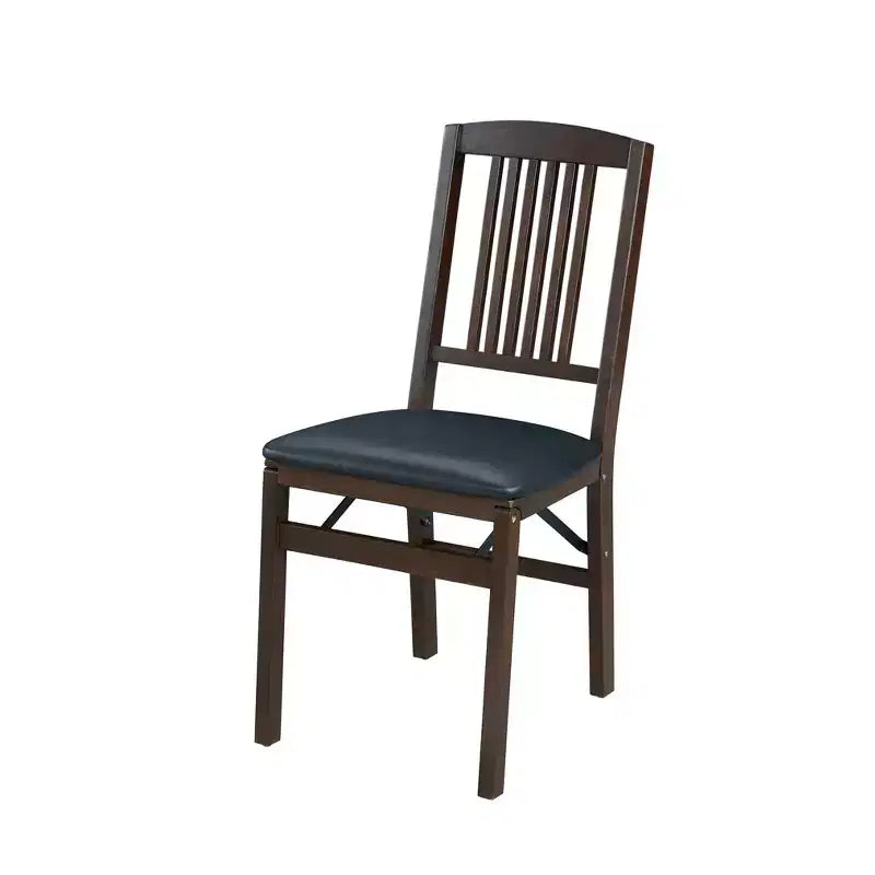 Sedia pieghevole marrone espresso, stile Mission, set da 2