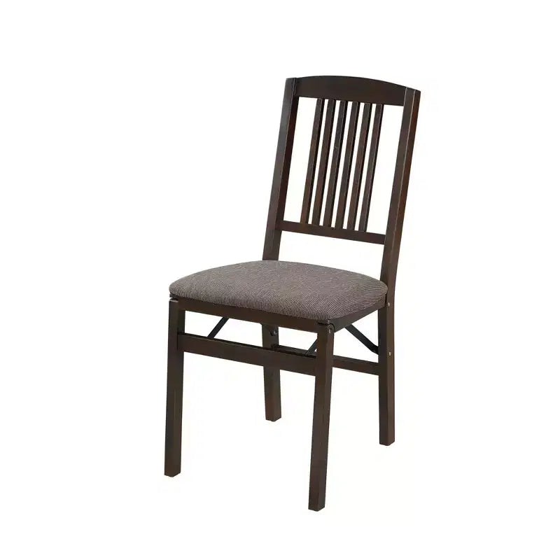 Sedia pieghevole marrone espresso, stile Mission, set da 2