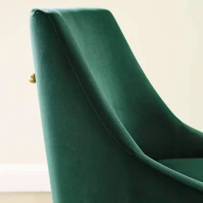 Sedia da pranzo senza braccioli imbottita in velluto – Sedile singolo, grigio / verde / blu marino