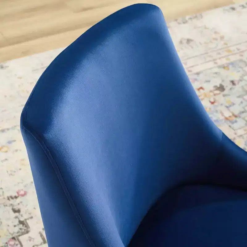 Sedia da pranzo senza braccioli imbottita in velluto – Sedile singolo, grigio / verde / blu marino