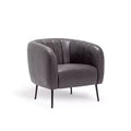 Poltrona a botte accentata in similpelle nera/marrone con canali – 1 posto