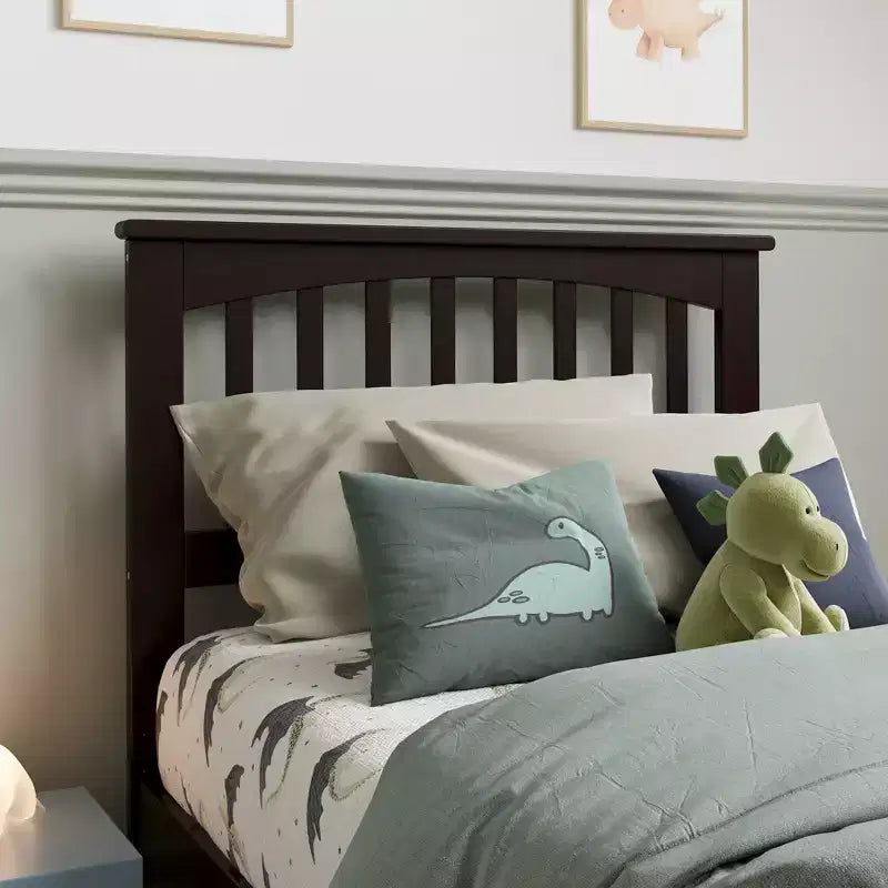 Testata per letto singolo a fusi, colore Espresso/Bianco/Noce/Grigio