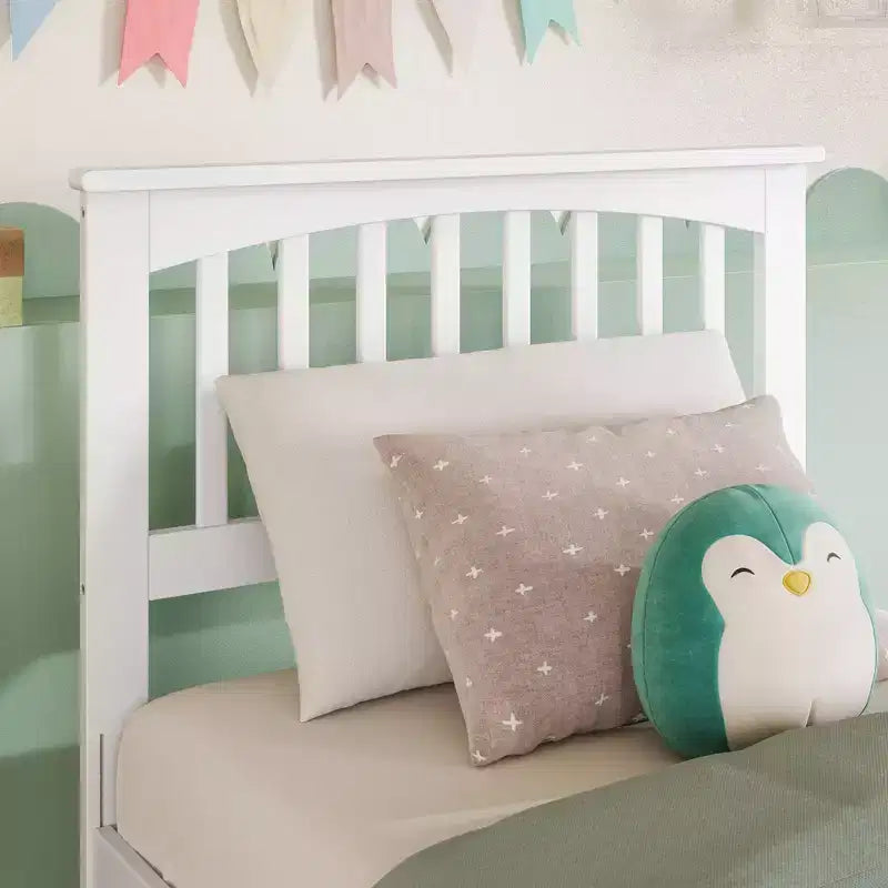 Testata per letto singolo a fusi, colore Espresso/Bianco/Noce/Grigio